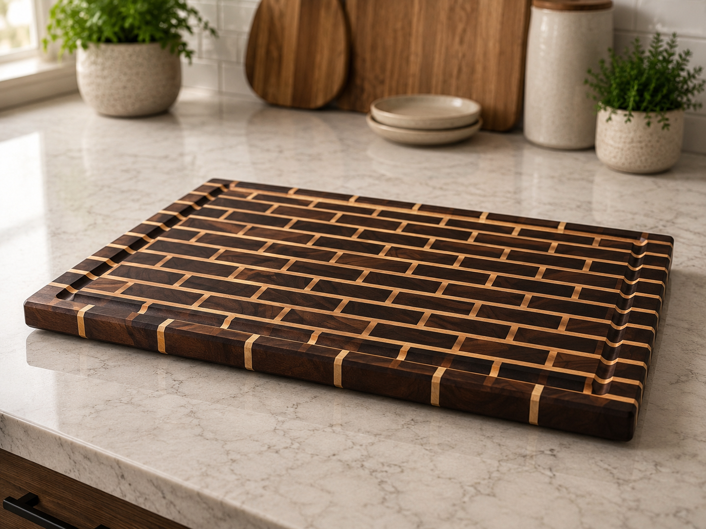 Brickwork end-grain board
