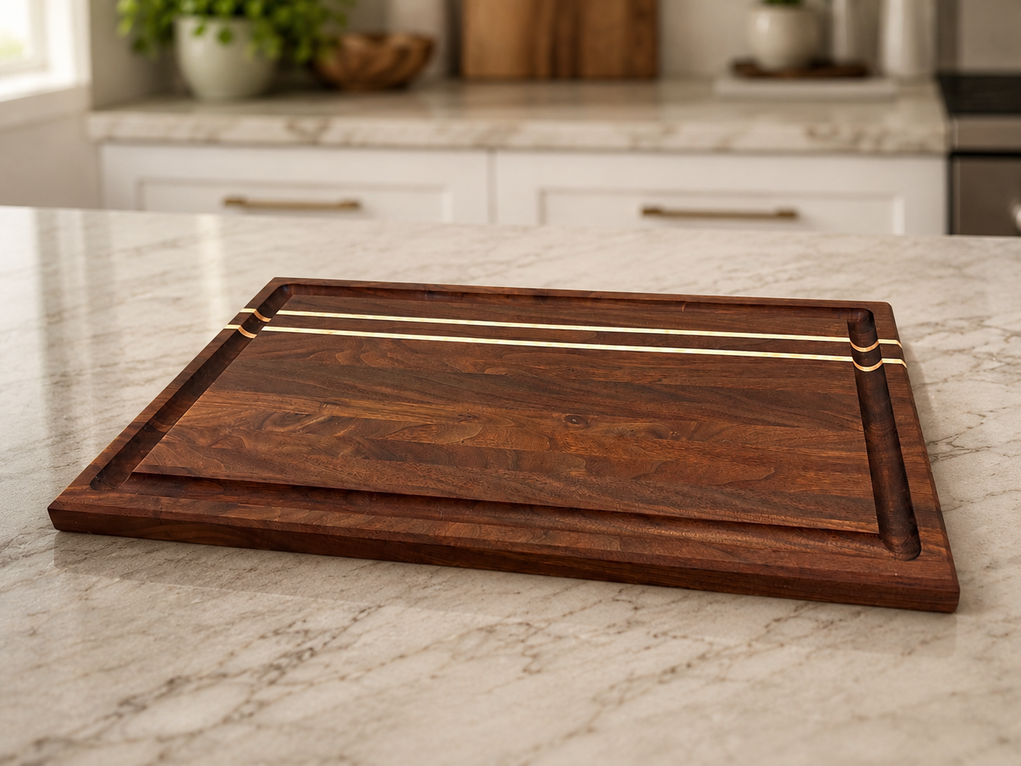 Walnut board with maple accents